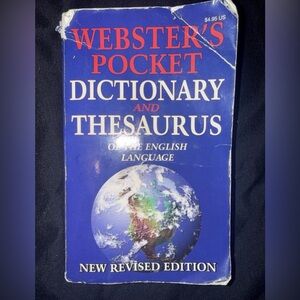 Webster's Pocket Dictionary and Thesaurus - Blue Cover